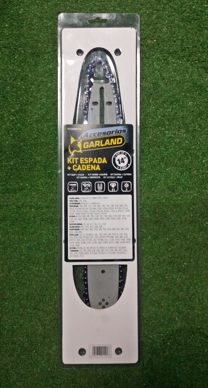 Pack de Espada 14" + Corrente para Motosserras - Compatível com muitos Modelos e Marcas...