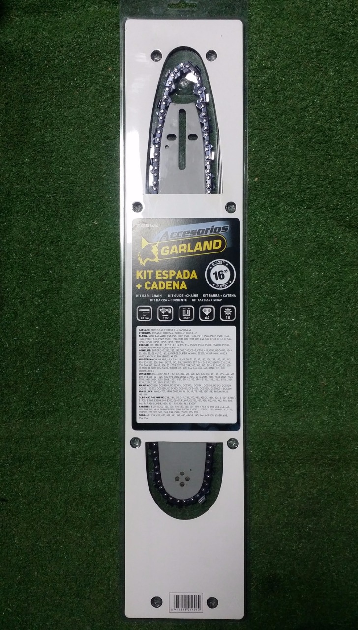 Pack de Espada 16" + Corrente para Motosserras - Compatível com muitos Modelos e Marcas...