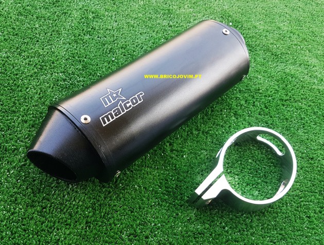 Ponteira de Escape Rendimento Oval em CNC para Pit Bike - Cor Preto - Malcor
