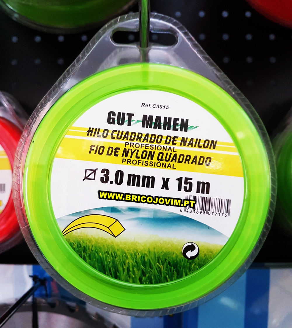 Bobine Fio Nylon Quadrado 15mt - 3 mm - Profissional