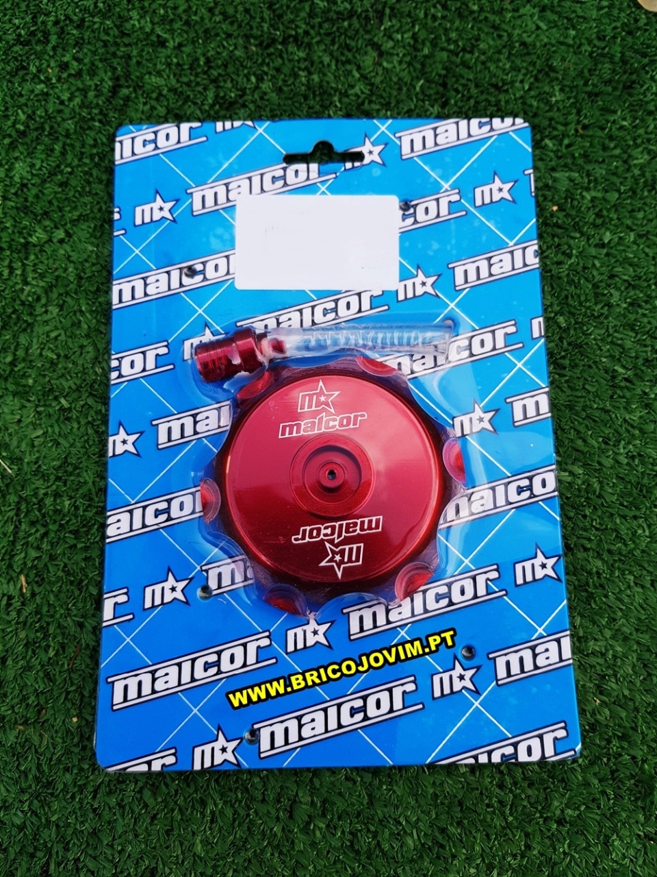Tampa Alumínio + Respiro para Deposito Gasolina Pit Bike / Moto 4 - Cor Vermelho