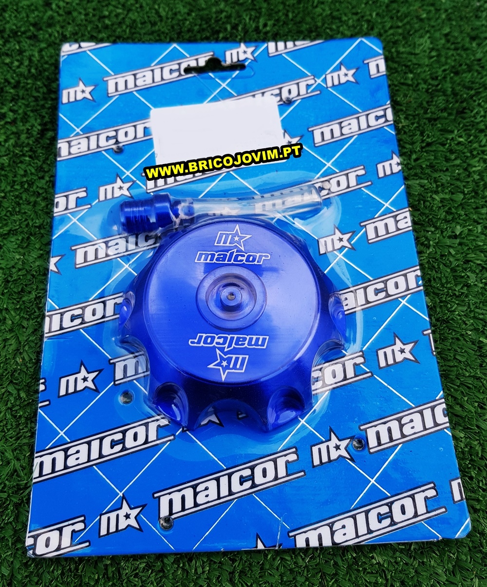 Tampa Alumínio + Respiro para Deposito Gasolina Pit Bike / Moto 4 - Cor Azul