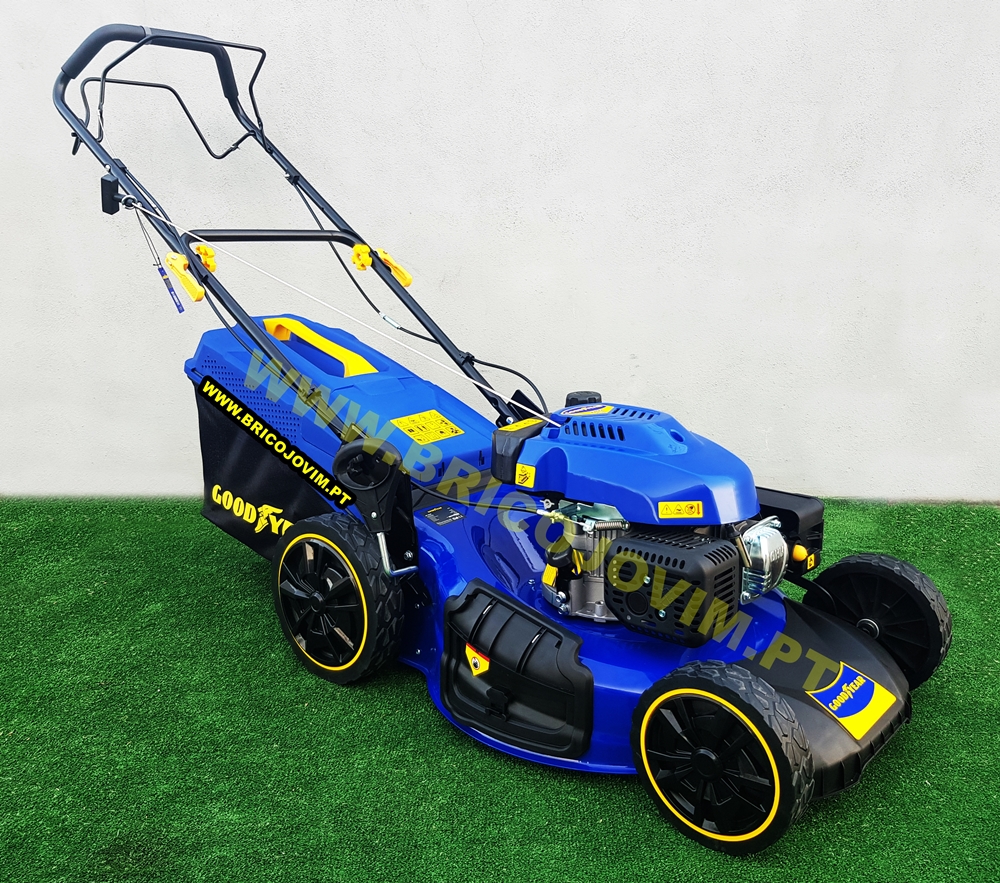Carro Corta Relva C/Tração - Motor 224cc / 7.5cv - Saco 65L + Corte 53cm - Mulching - GOODYEAR