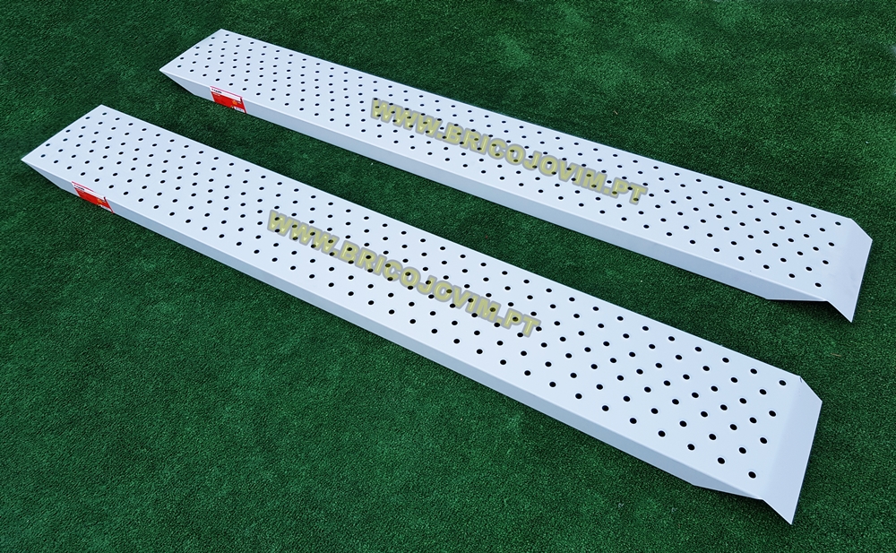Conjunto de 2 Rampas em Aço Perfuradas Anti-Derrapante 160x22 - 400Kg