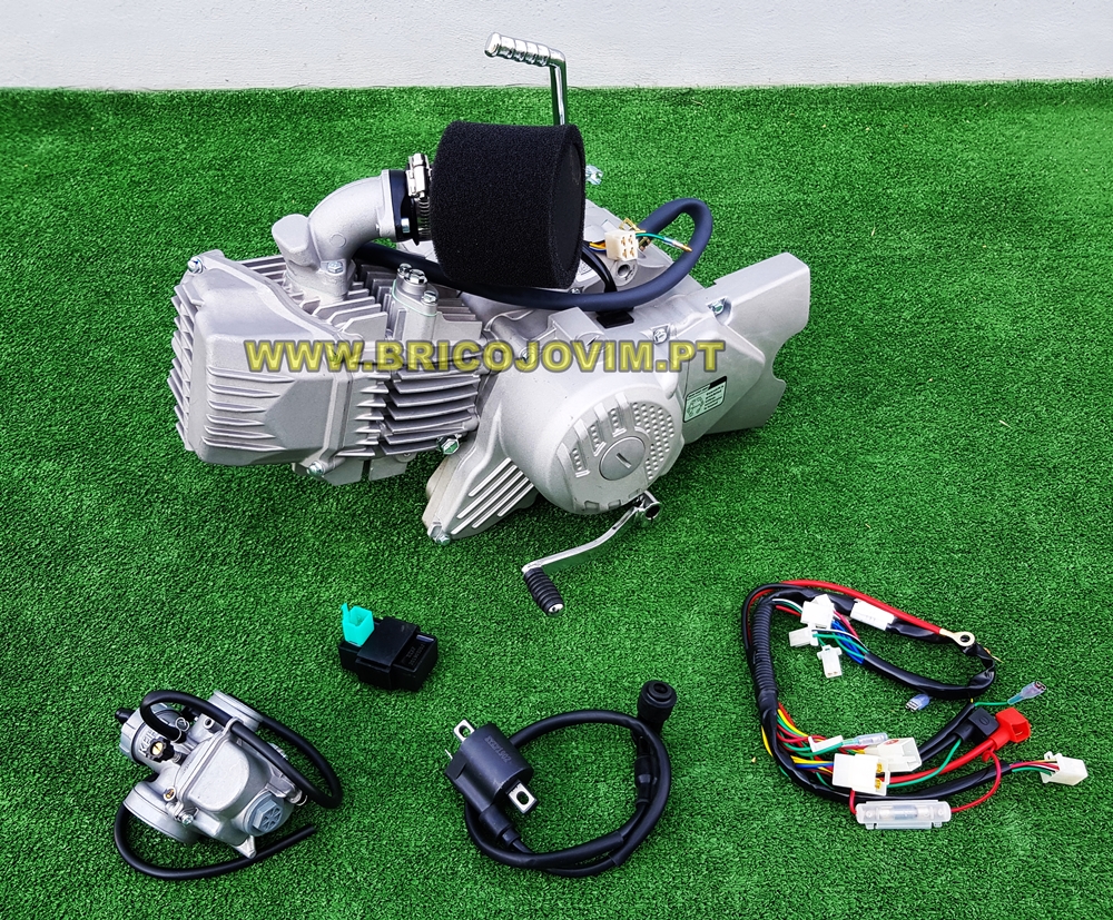 Motor 190cc Pit Bike - 21cv - 5 Velocidades + Carburador + Cdi + Bobine + Cablagem + Filtro Ar - Malcor