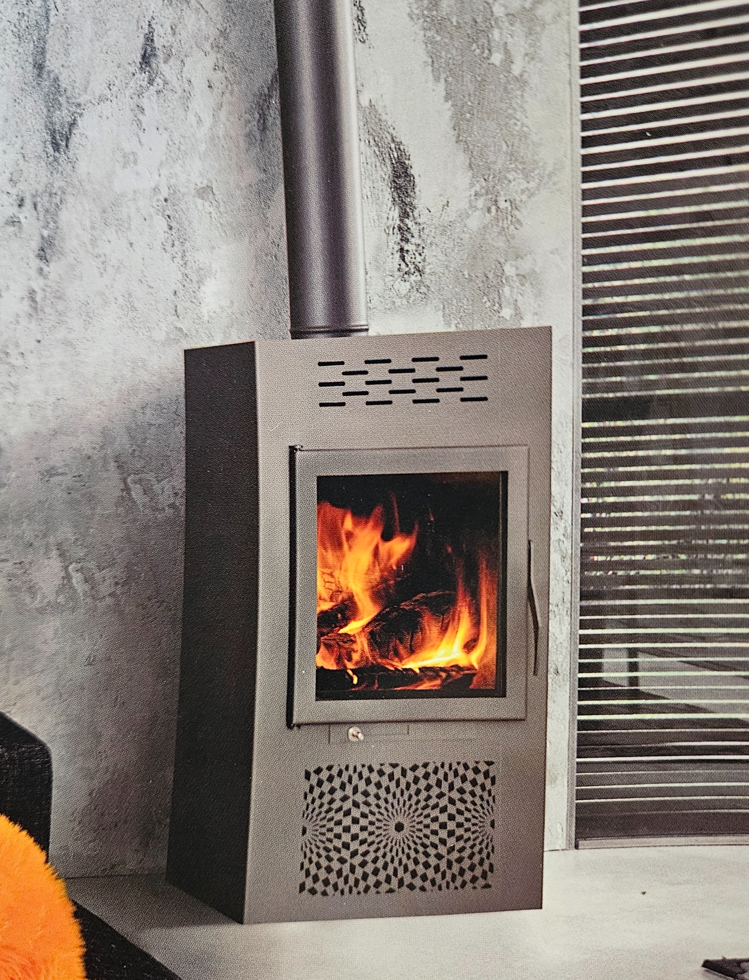 Salamandra a Lenha 14kw - Com Ventilação - Estilo Moderno - Fabrico Nacional
