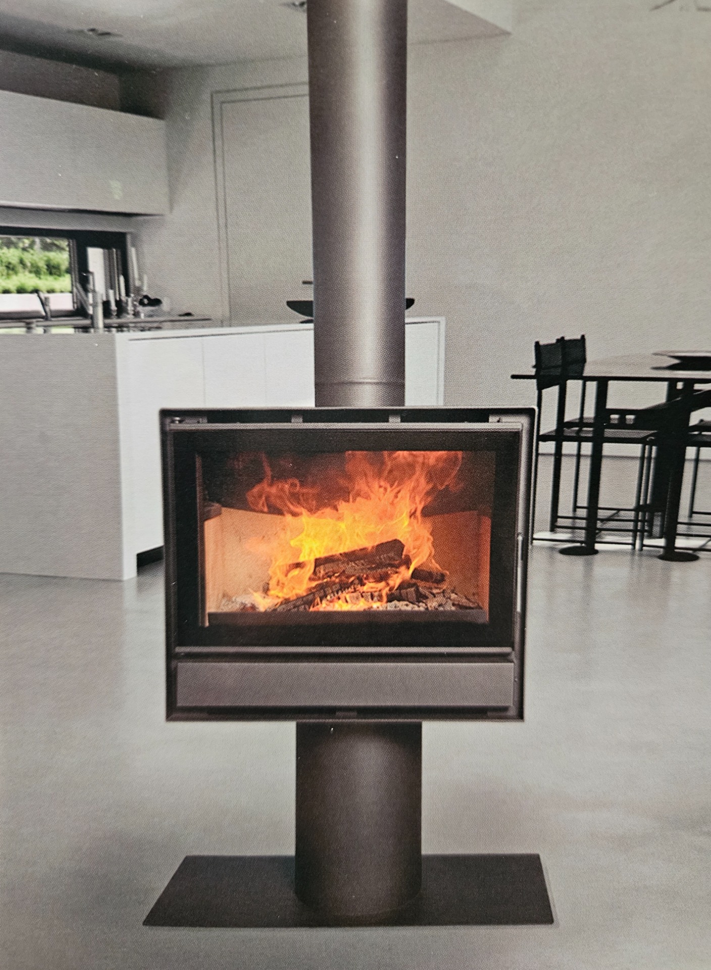 Salamandra a Lenha 12kw De Centro Com Pé - Com Ventilação - Fabrico Nacional