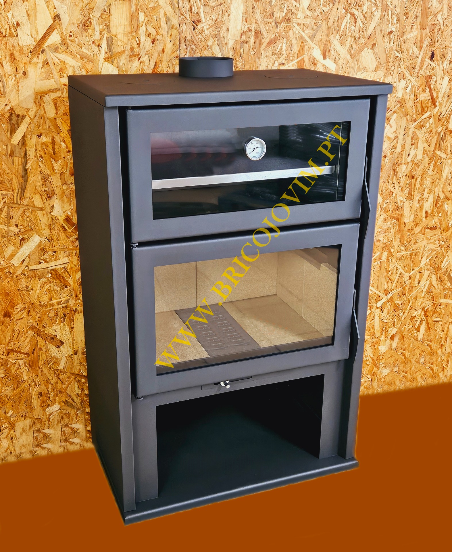 Salamandra a Lenha 12kw Com Forno Inox - Modelo de Luxo - Fabrico Nacional