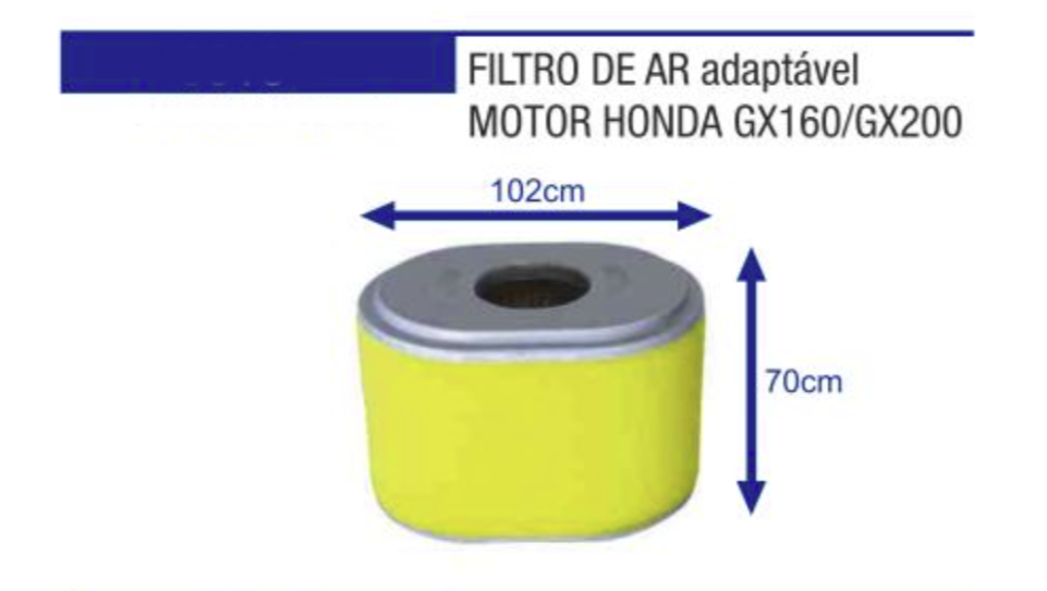 Filtro Ar Elemento P/ Motores HONDA GX140/GX160/GX200 - Compatível com outras