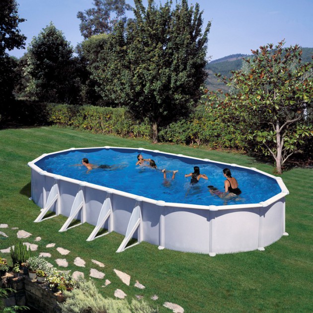 Piscina Gre Oval 915x470x132 + Filtro Areia + Escada - KITPROV918