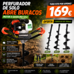Perfurador de Solo 52cc + 3 Brocas 100/150/200mm