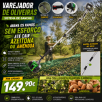 Varejador de Oliveiras de Gancho - Motor Gasolina 52cc - Barra Dividir a Meio