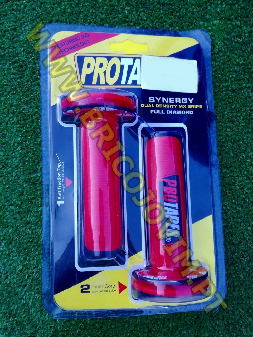 Pack de 2 punhos PROTAPER - Full Diamond - Cor Vermelho - Com Bolachas