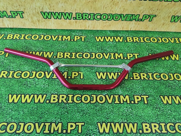 Guiador Alumínio 22mm - Vermelho CNC - Com Barra Central