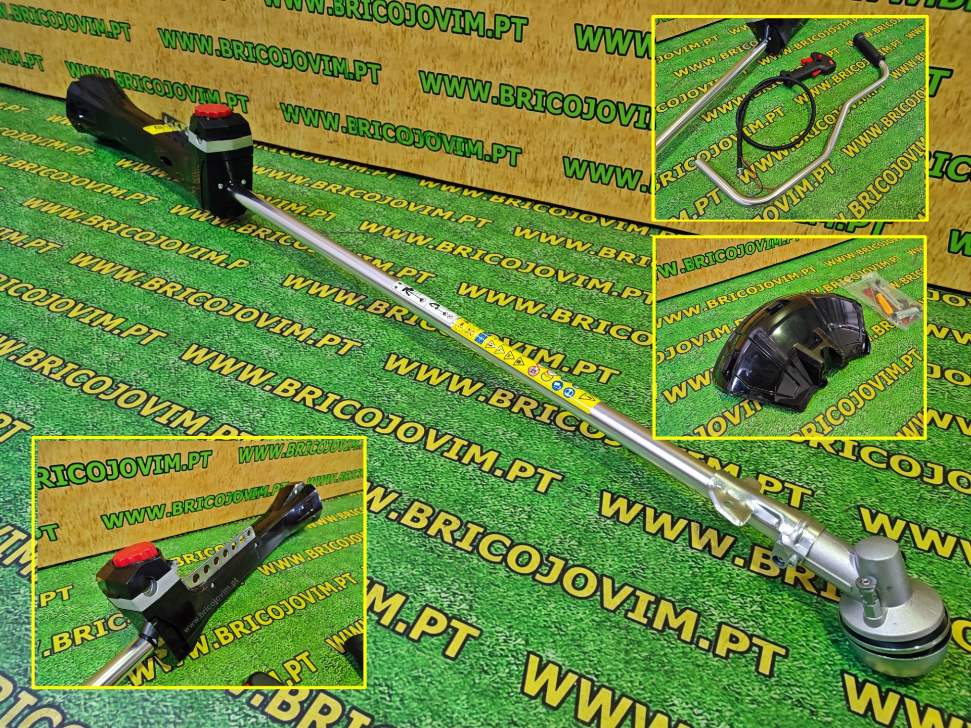 Barra Completa Antivibração 28mm para Roçadoras + Proteção + Guiador + Acelerador