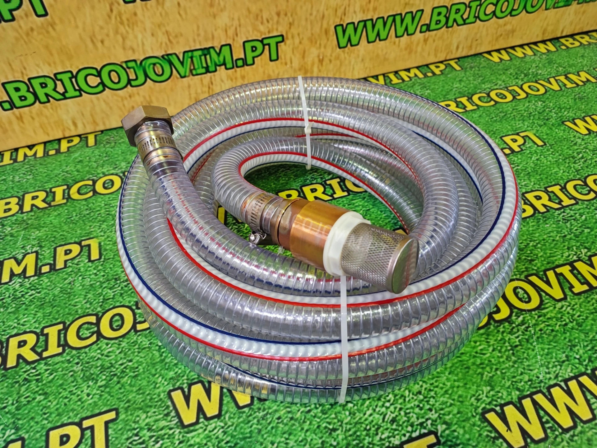Tubo de Pesca Rígido Canelado 1.5" - 7 Mts + Pinha Latão C/Filtro