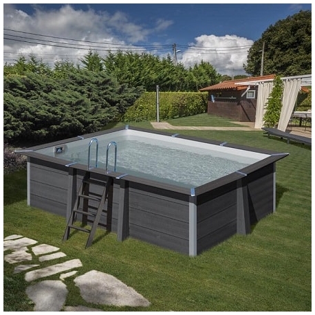 Piscina Gre Retangular em Composite - 4.66 x 3.26 x 1.24 + Escada INOX + Filtro Areia + Tapete