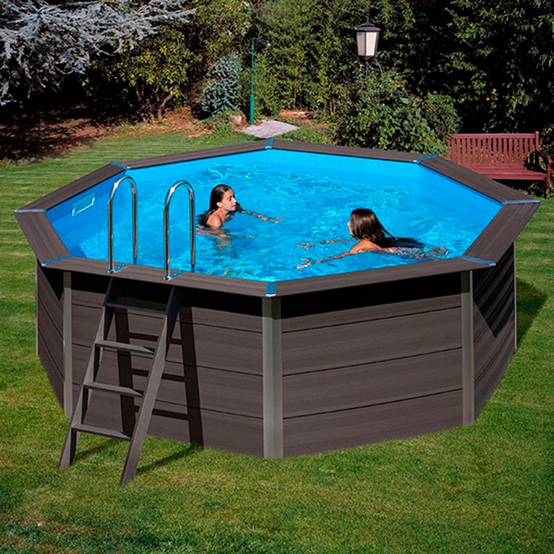 Piscina Gre Redonda em Composite - 4.10 x 1.24 + Escada INOX + Filtro Areia + Tapete