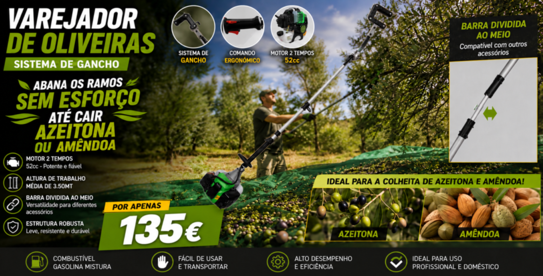Varejador de Gancho 52cc 135€